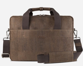 Conscious Premium Vegan Cork Leather Dirt /& Water Repellent Durable Minimalist Unisex Briefcase Handmade in Portugal