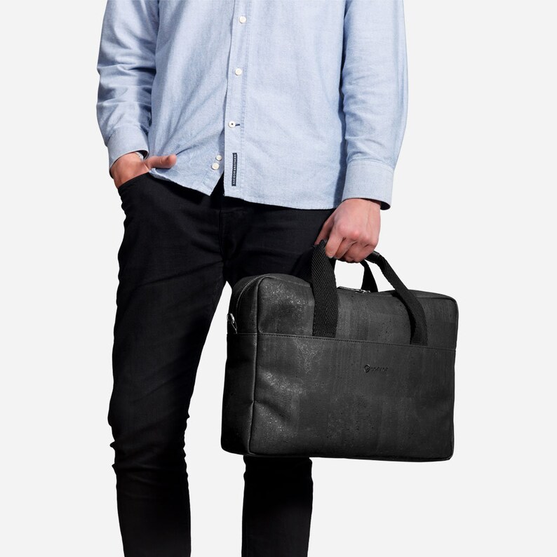 Conscious Premium Vegan Cork Leather Dirt /& Water Repellent Durable Minimalist Unisex Briefcase Handmade in Portugal