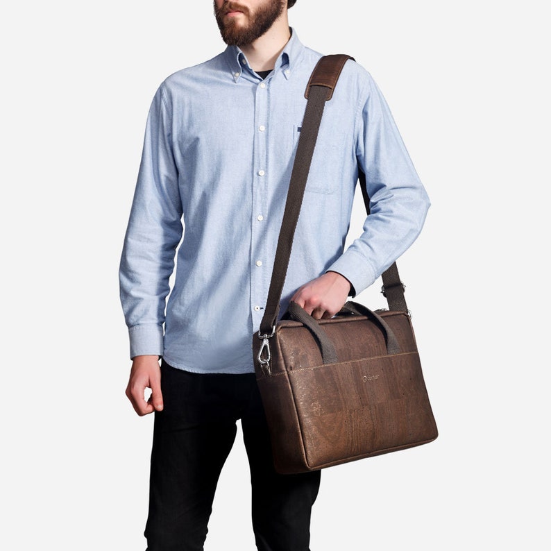 Conscious Premium Vegan Cork Leather Dirt /& Water Repellent Durable Minimalist Unisex Briefcase Handmade in Portugal
