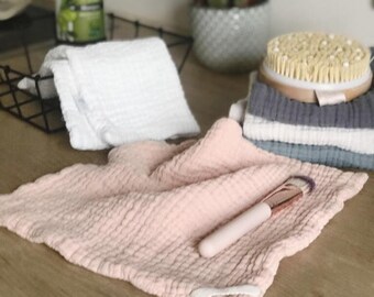 Biologische mousseline washandje Katoenen gezicht washandje, Baby washandje herbruikbare stoffen doekjes, Pasgeboren washandje, Nieuwe moeder cadeau, Cadeau voor zus