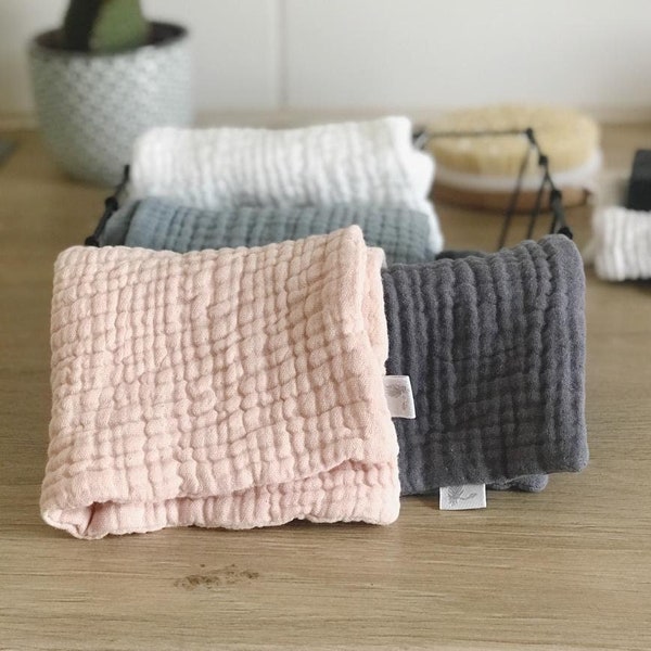 Gezichtsdoek zachte mousseline, Herbruikbare kleine vierkante mousseline doek Biologisch katoenen washandje, Cadeau voor haar, Cadeau voor vrouw, Cadeau voor zus