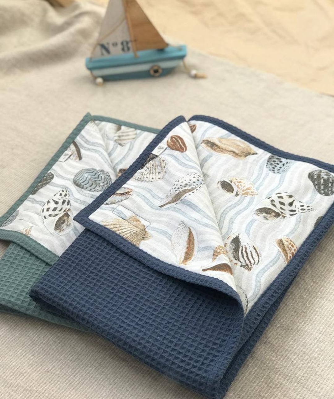 Baby Waffle Blanket Baby Swaddle Blanket Ocean Theme Blanket - Etsy