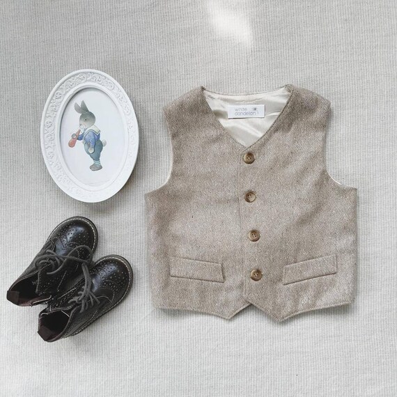Wool vest Boys waistcoat Baby boy tweed vest Baby boy outfit Etsy