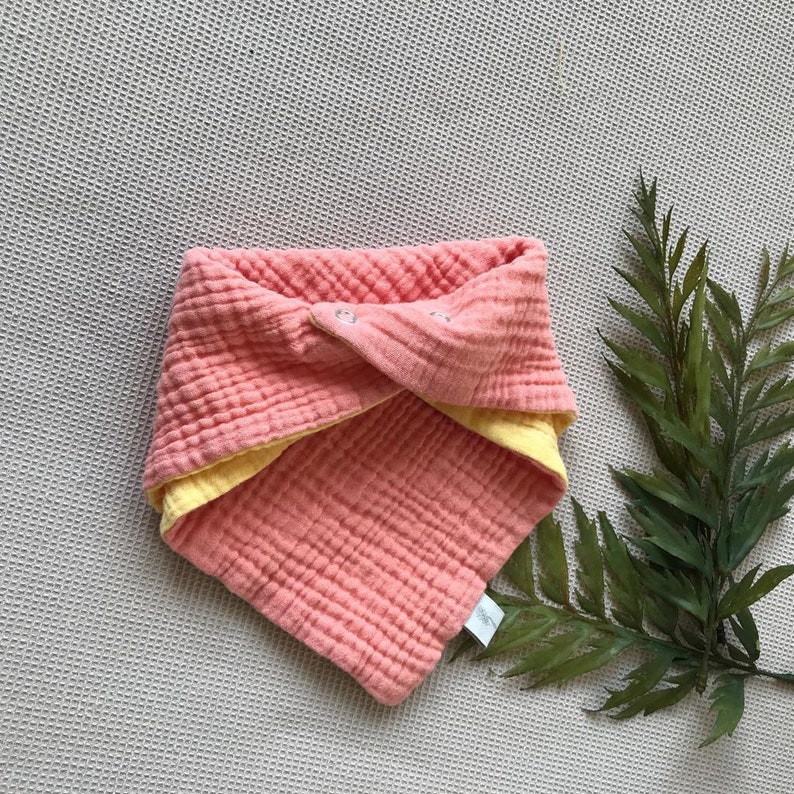 Personalized Bandana Bib 2 Tone Muslin Neckerchief Baby Etsy
