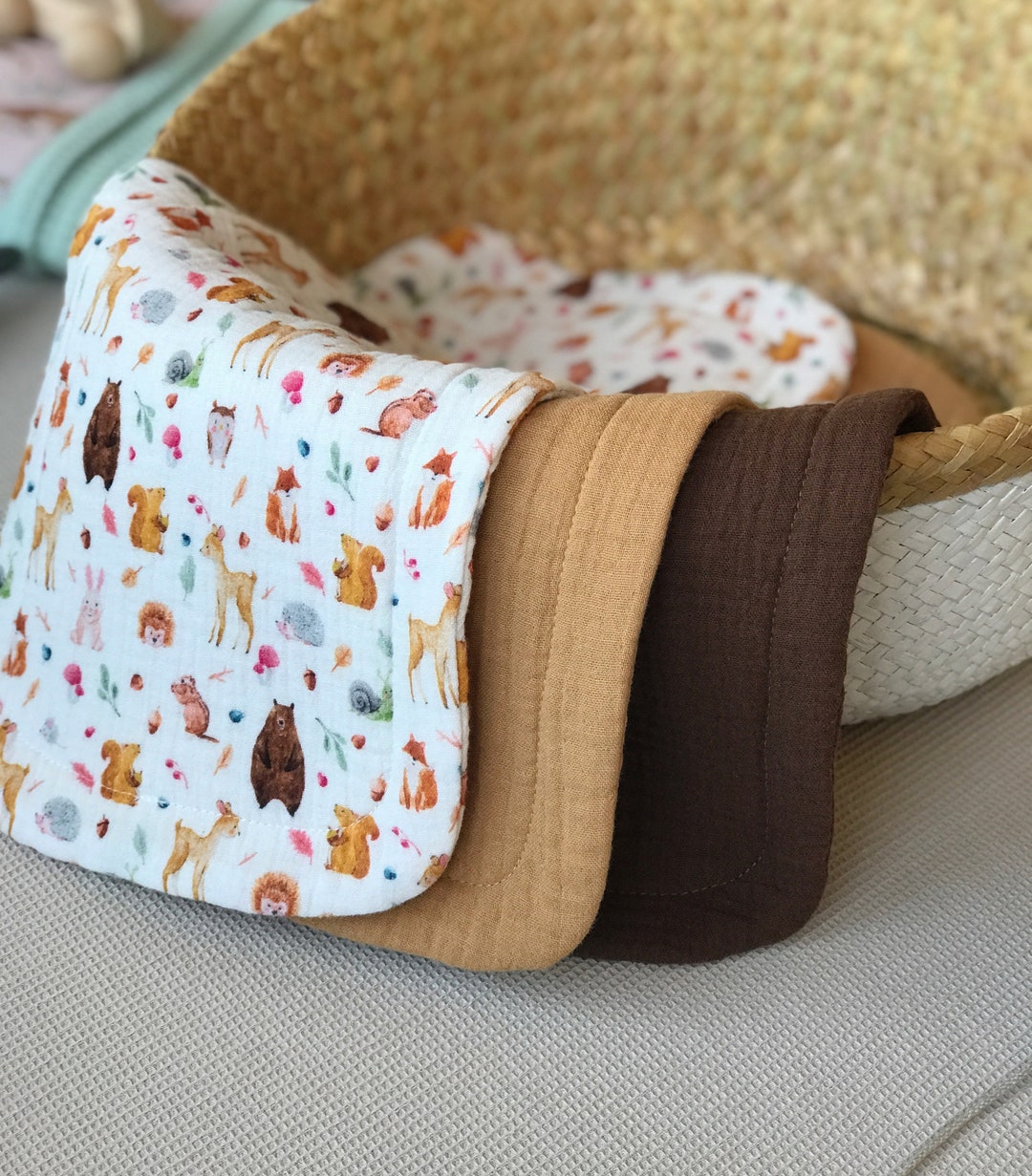 Baby Burp Cloths Set 8 Layers Gauze Cloths Organic Cotton Muslin Cloth