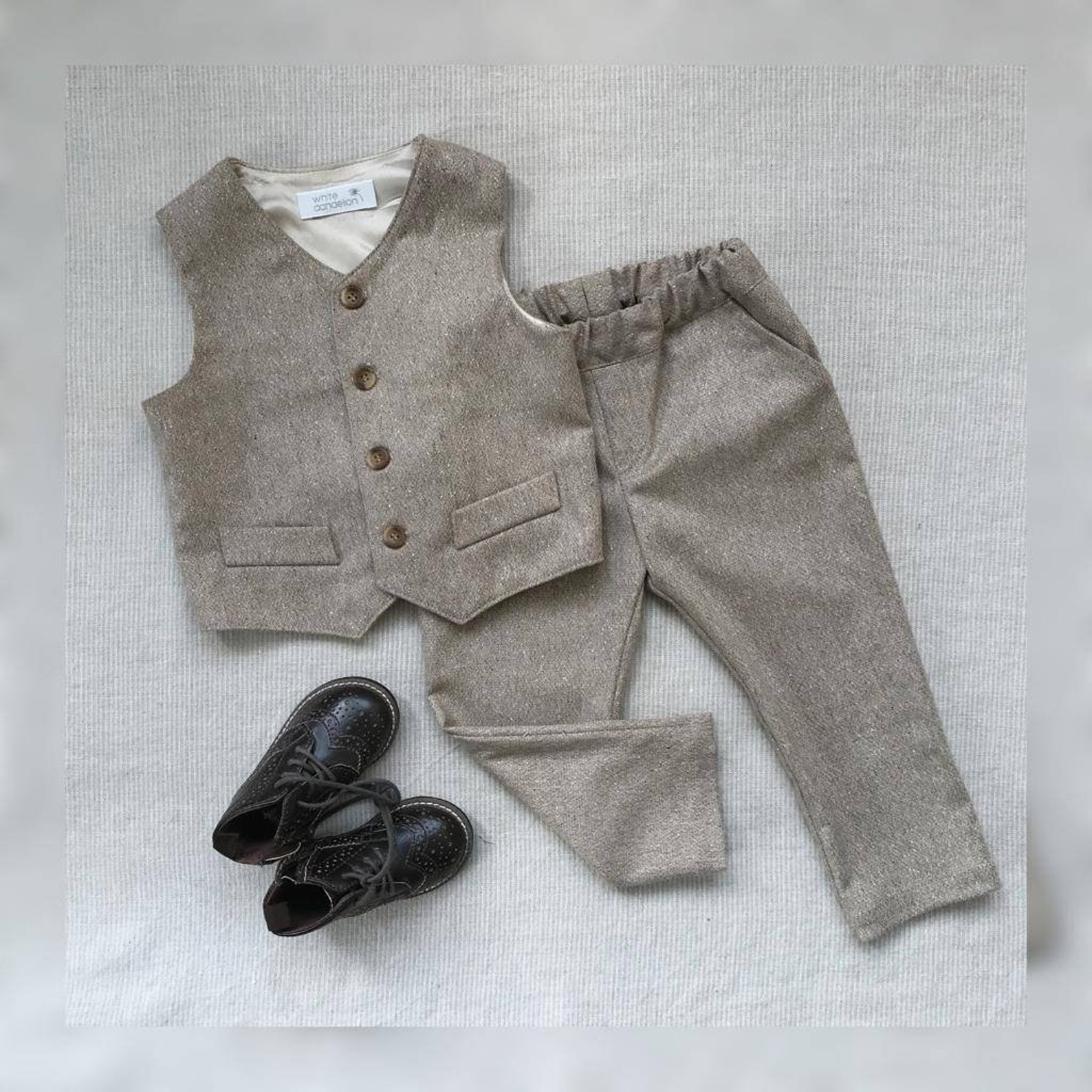 Wool vest Boys waistcoat Baby boy tweed vest Baby boy outfit Etsy