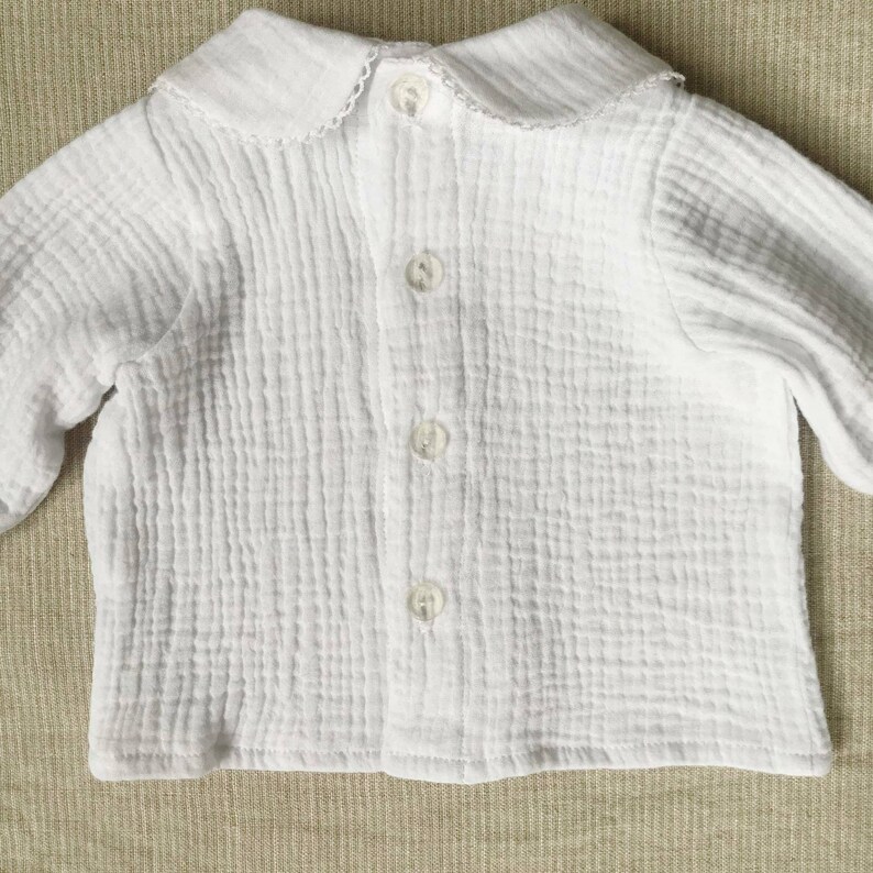 Baby boy white shirt Peter Pan collar shirt Baby boy long Etsy