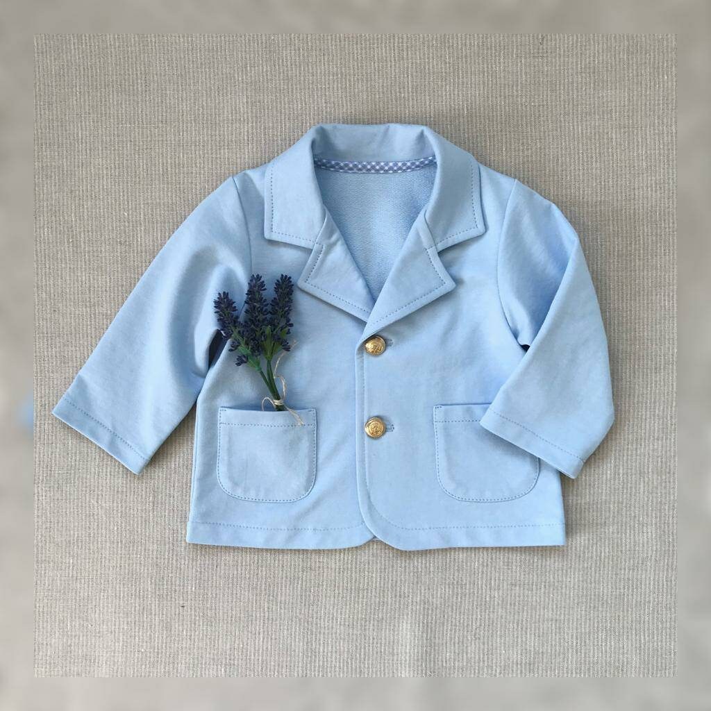 Baby boy blazer Baby jacket Jersey blazer Light blue jacket Etsy