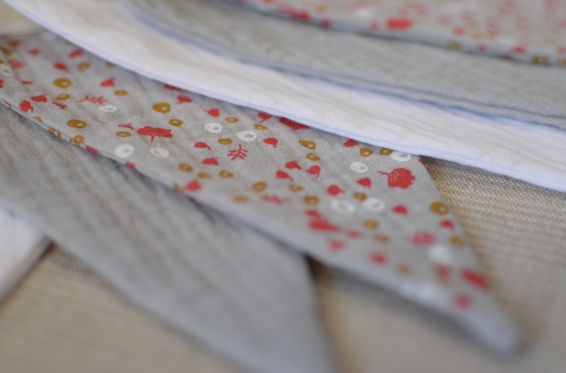 Bunting banner Baby nursery decor Baby muslin bunting Fabric flag garland Birtdhay party bunting banner