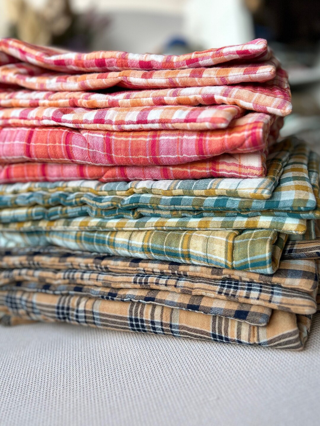 Double Sided Baby Quilt Plaid Blanket for Toddler Quilted Blanket 100 Cotton Blanket Christmas