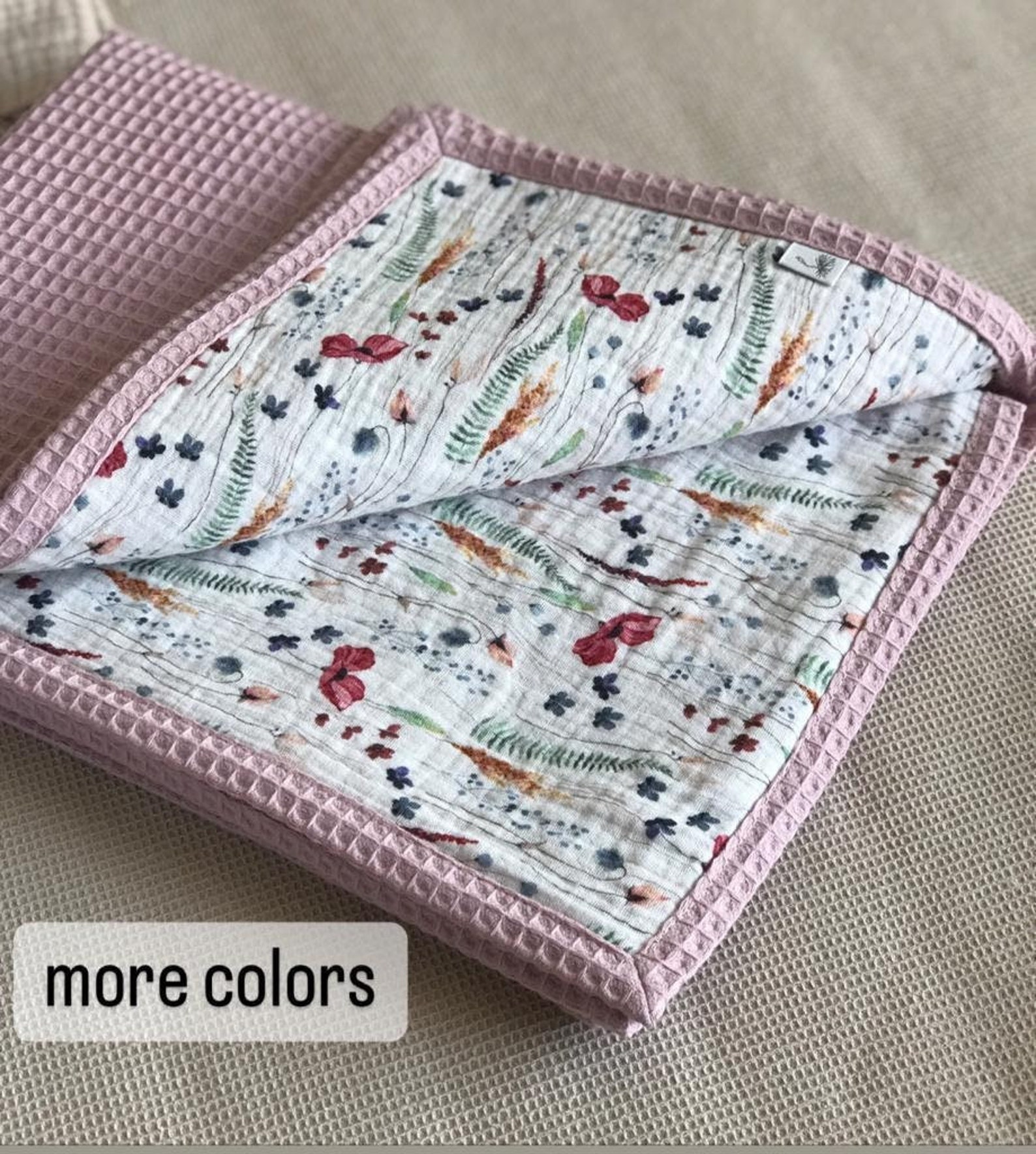 Baby Blanket Waffle and Muslin Blanket Stroller Blanket Car Etsy