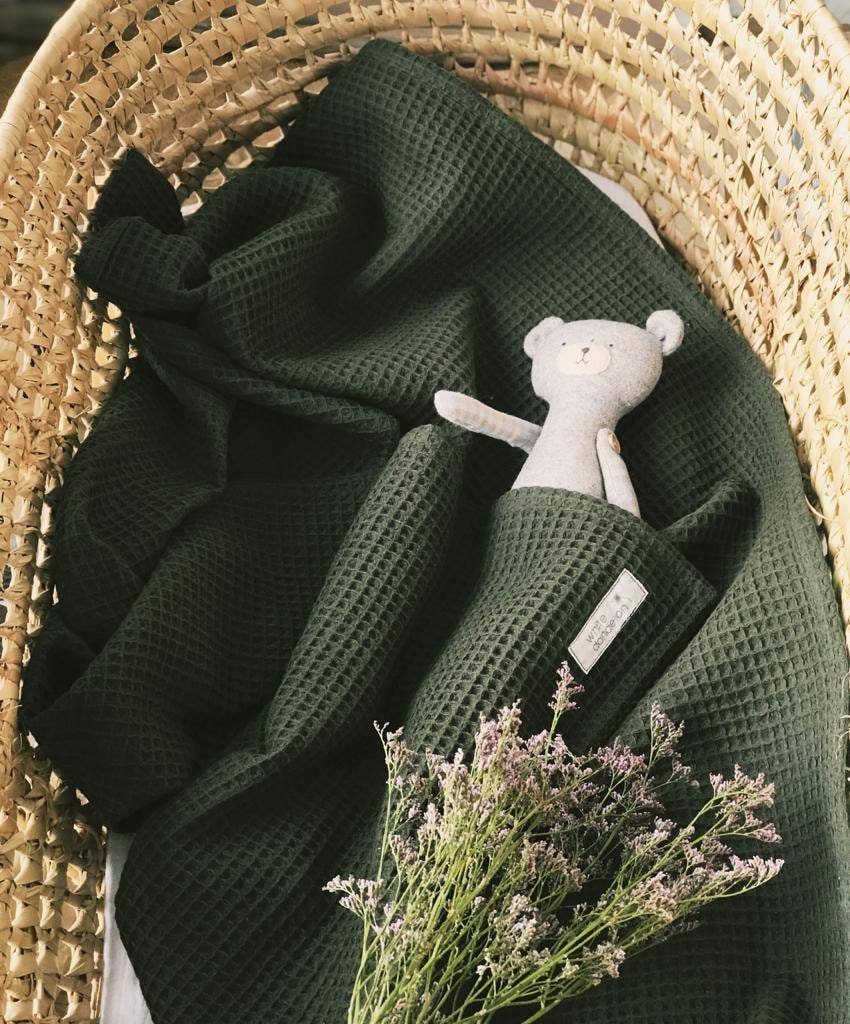 Garbo & Friends Blanket Floral Moss Green - Rocket Toys