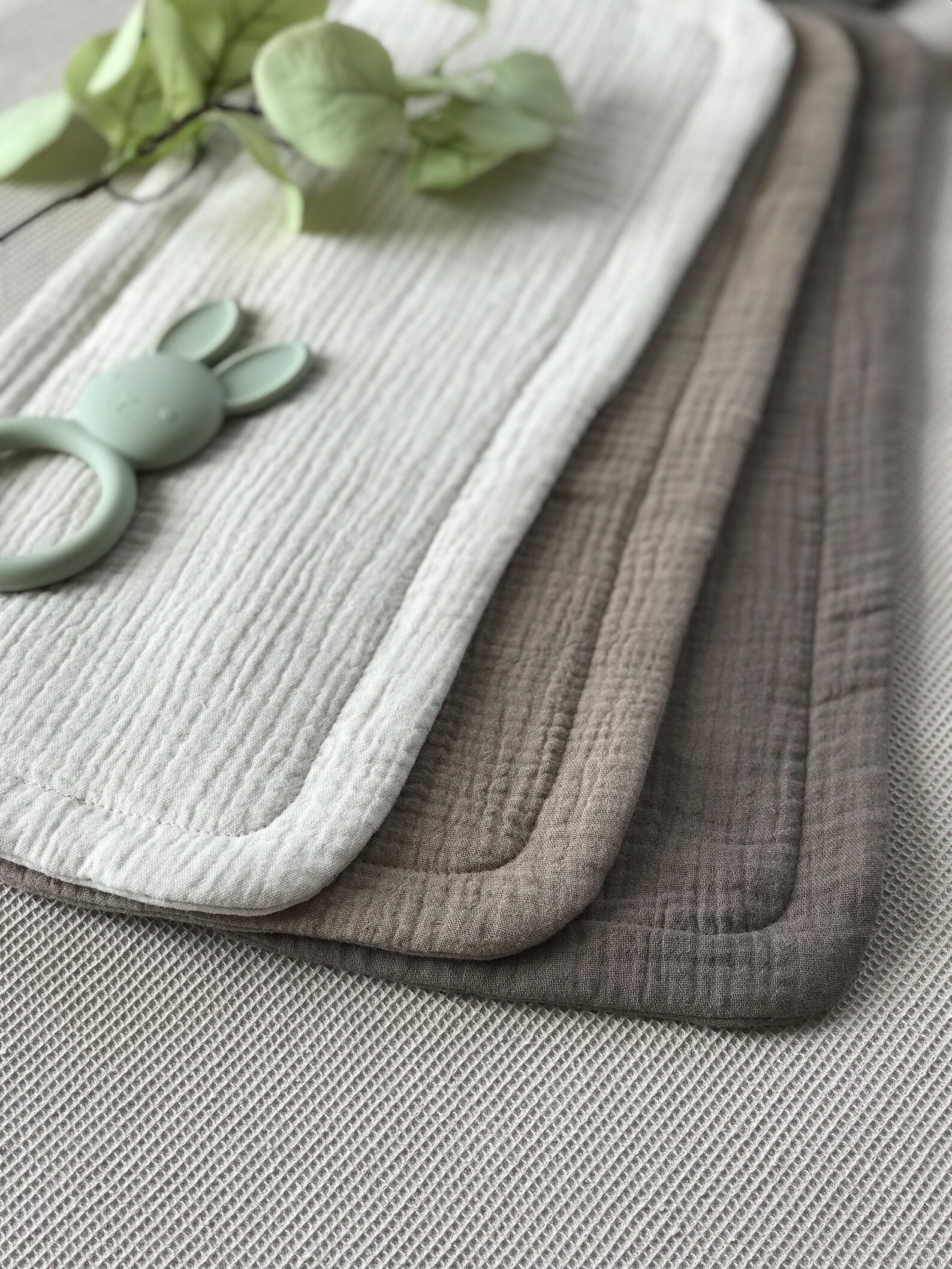 Set of 3 Baby Burp Cloths Organic Cotton Muslin Cloth Baby Etsy