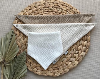 Lot de 3 bandanas 6 épaisseurs en gaze, bavoirs pour bébé en mousseline, bavoir en coton biologique, bavoir en gaze absorbante, cadeau pour nouvelle maman