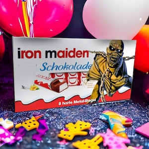 3x Aufkleber für Kinderschokolade (100g) | IRON MAIDEN | Motiv 1-5 | NEU