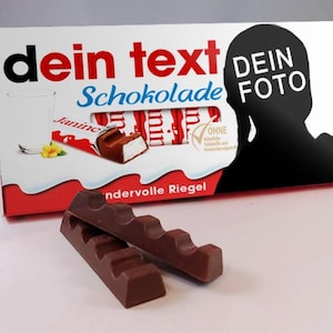 Dein Bild auf der Kinderschokolade mit eigenem Text! (3 Stück)