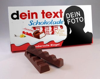 Dein Bild auf der Kinderschokolade mit eigenem Text! (3 Stück)
