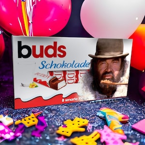 3x Aufkleber für Kinderschokolade (100g) | Bud Spencer & Terence Hill | NEU