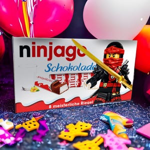 3x Aufkleber für Kinderschokolade (100g) | NINJAGO | Motiv 1-10 | NEU