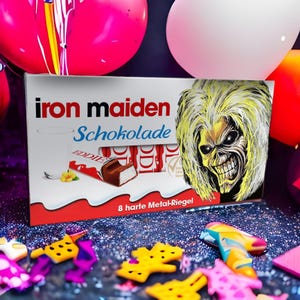 3x Aufkleber für Kinderschokolade (100g) | IRON MAIDEN | Motiv 6-11 | NEU