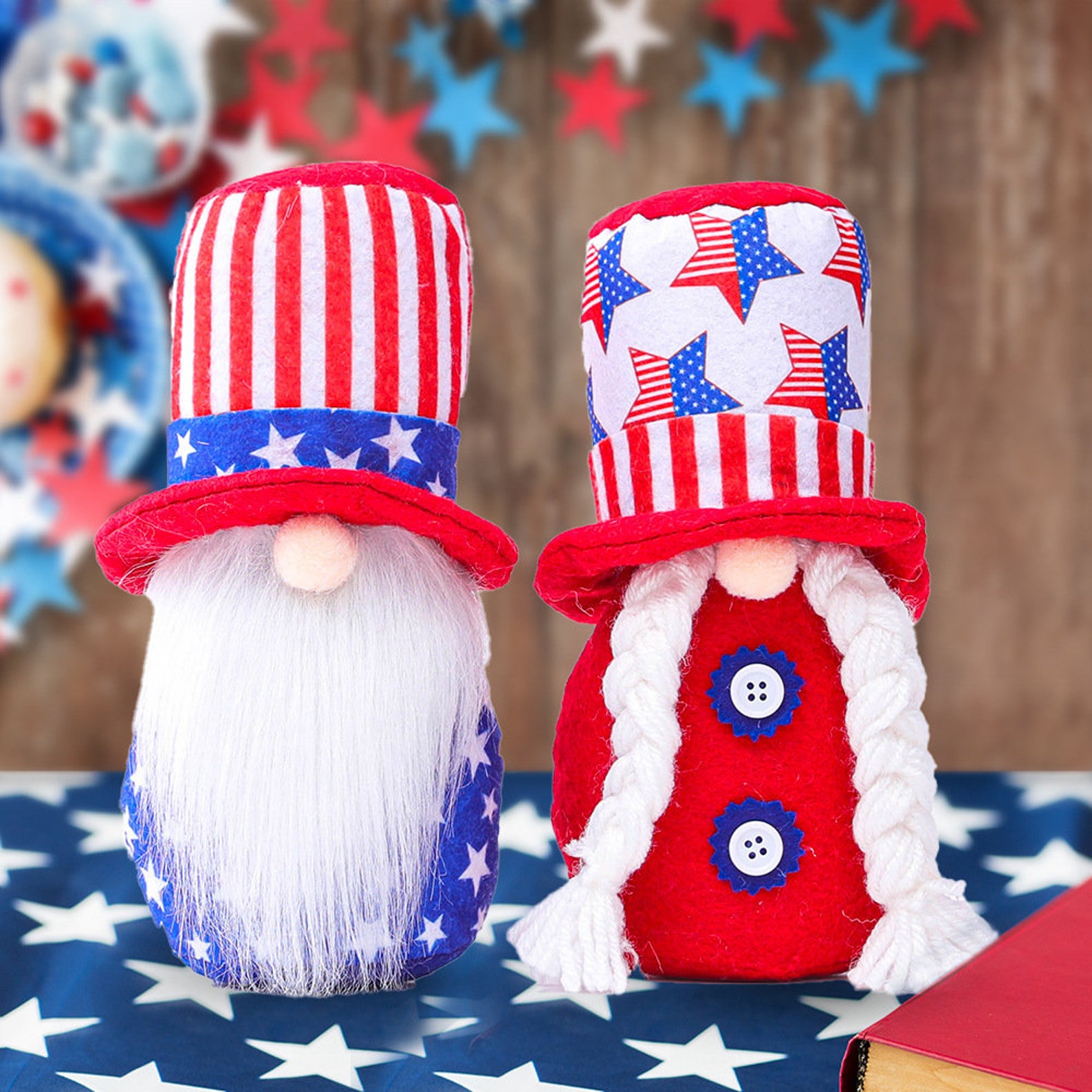 2pcs July 4th Gnomes 4th of July Decor Toys USA Flag Gnomes Etsy