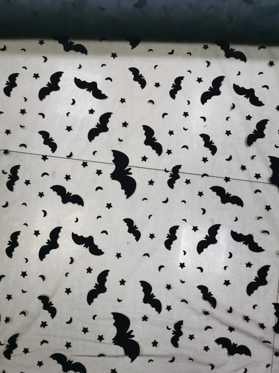 Halloween Fabric Bats Flocking on Mesh Bats Fabric by the Etsy