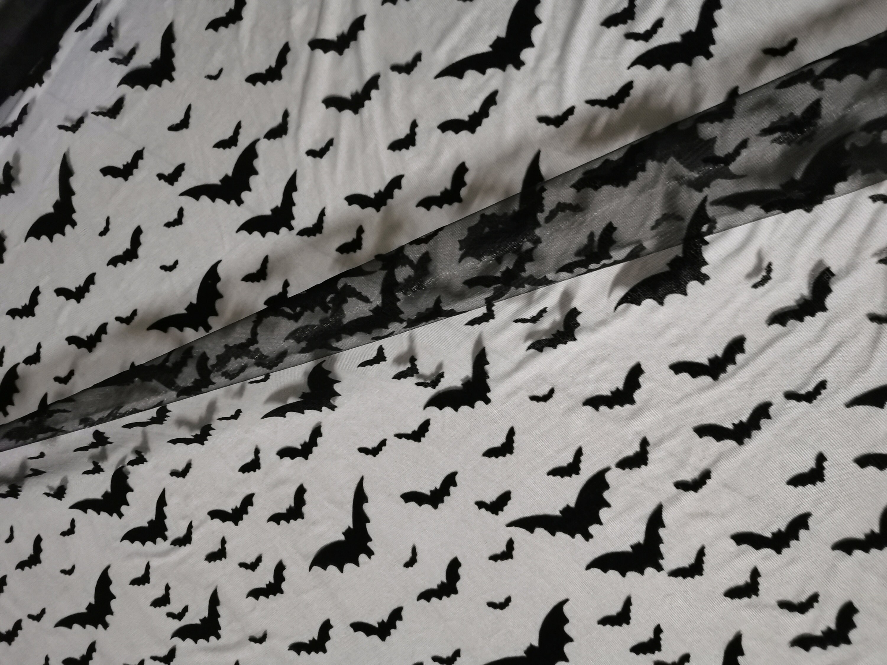 Halloween fabric Mesh fabric with bats Animal Fabric Etsy