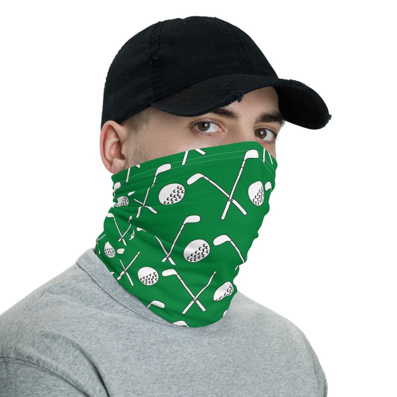 Golf Theme Neck Gaiter Face Mask Gaiter Mask Designer Face Etsy