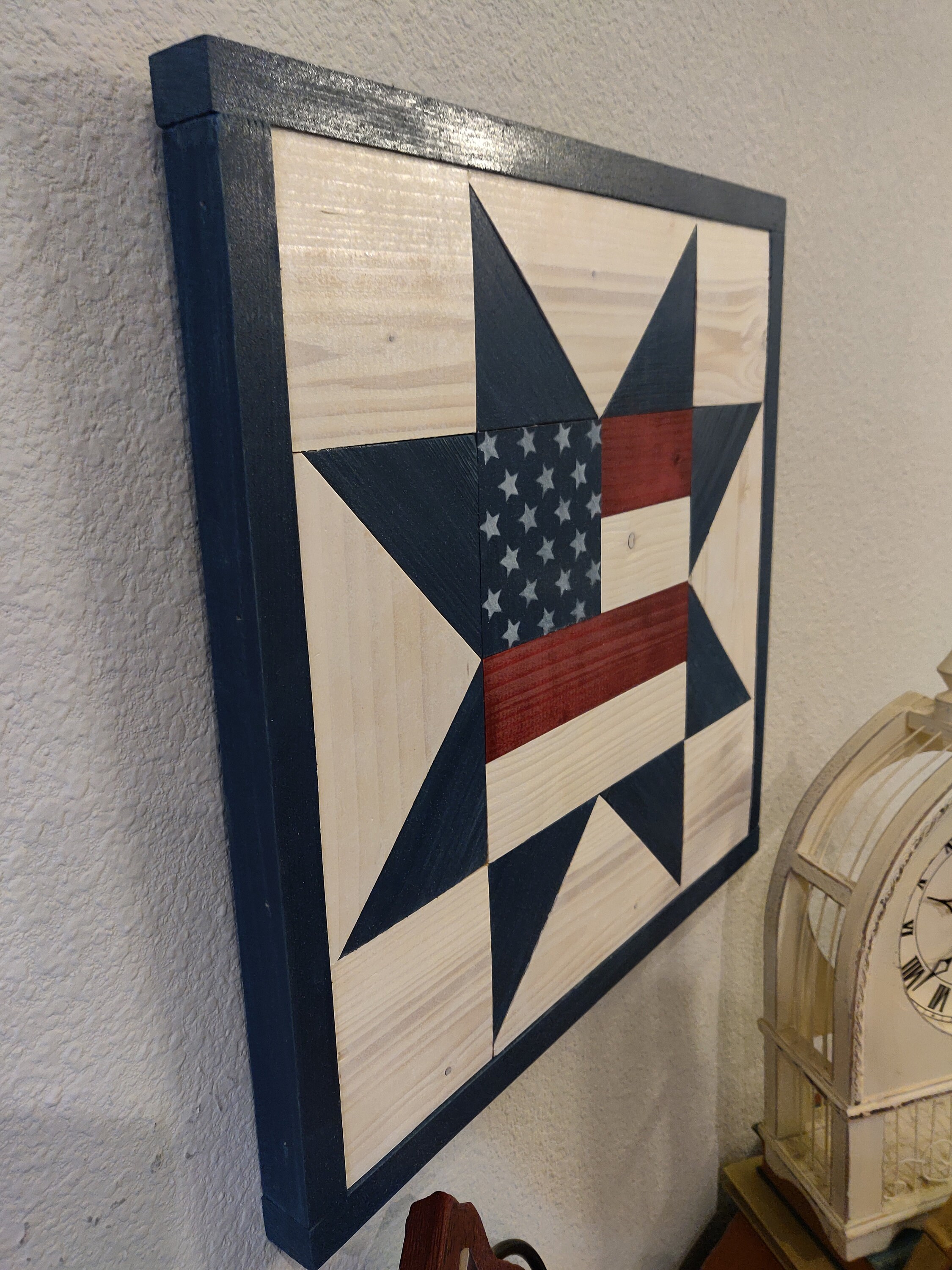 Old Glory Barn Quilt Wall Art Patriotic Flag Etsy