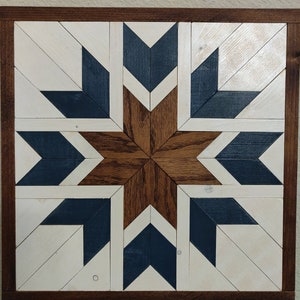 Rustic Wooden Star Quilt Square Wall Art