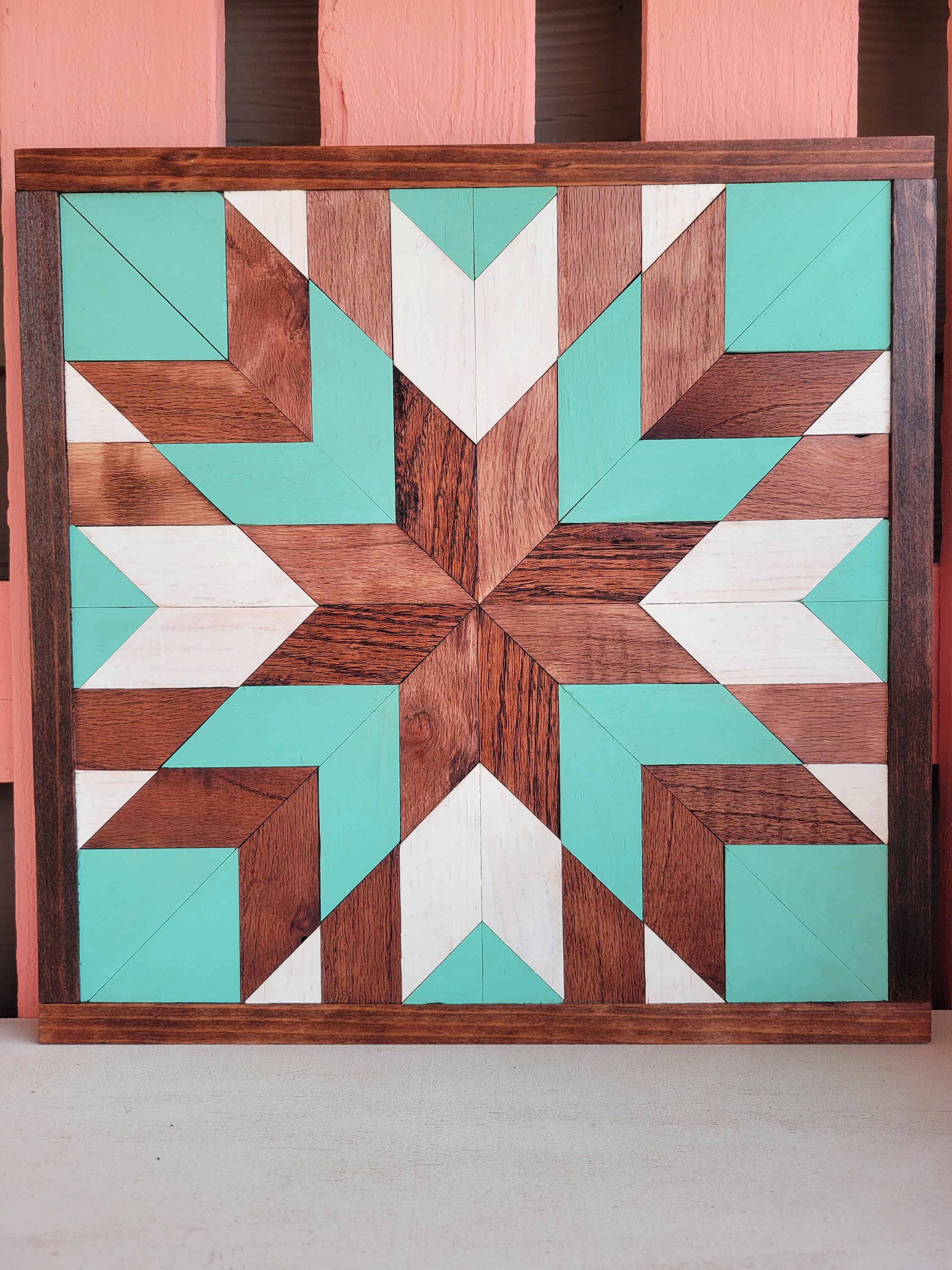 Starburst Wooden Barn Quilt Traditional Quilt Pattern Gift Etsy