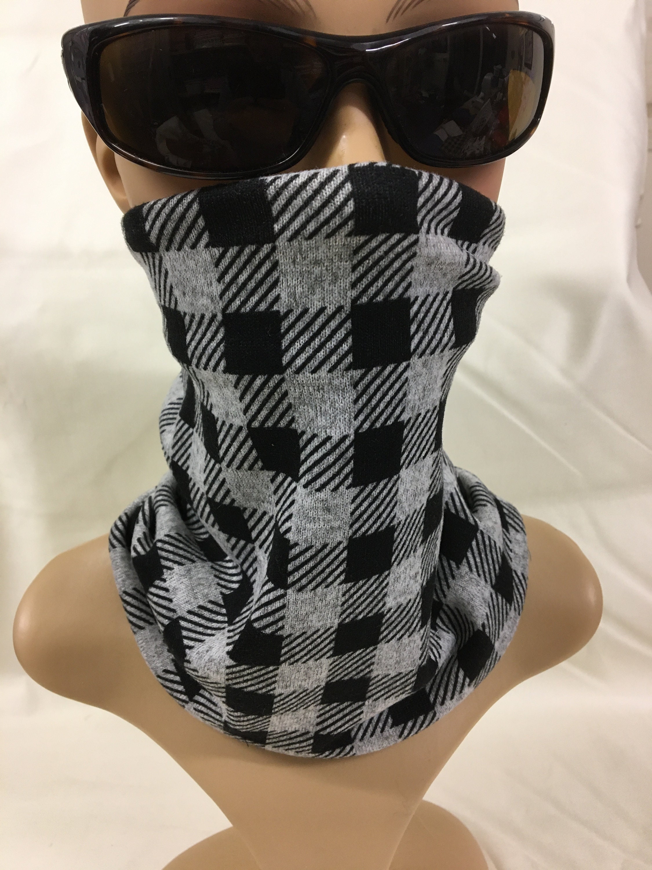 Mens gaiter face mask. Made with two layers of stretchable Etsy