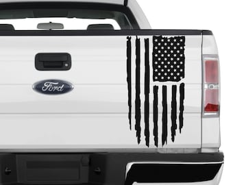 Distressed American Flag Universal Tailgate Decal, 10x19 In,  USA, Dodge, Silverado ,Ford ,Tacoma, Ram, Chevy, GMC,F150,F250
