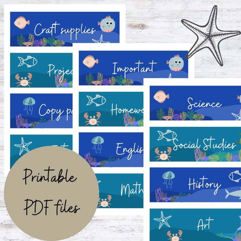Under the Sea Classroom Decor Printable Digital Download Etsy