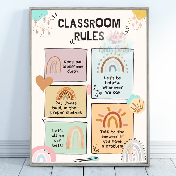 Classroom Rules Poster Digital Download Daycare Printable Etsy