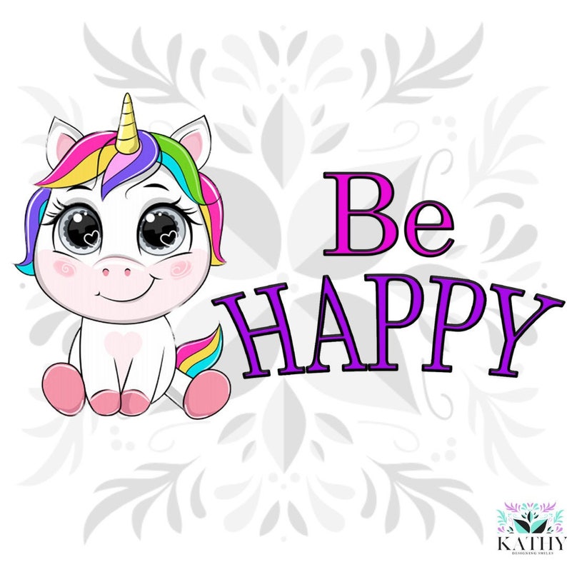 Download Cute Unicorn SVG Be Happy SVG Rainbow Party Pink and ...