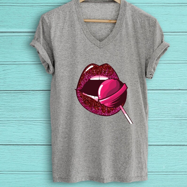 Glitter Lips svg Lips and Lollipop svg Beauty lips svg Etsy