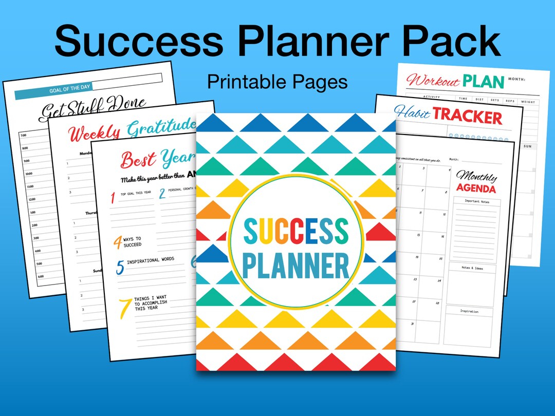 Success Planner Pack Digital Printable Packet Etsy