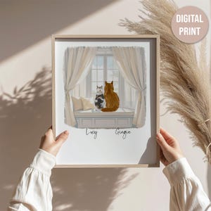 Personalised Pet Loss Gift Memorial Portrait Print for Cat Owner – Custom Angel Cat Keepsake Sentimental Sympathy Remembrance Gift