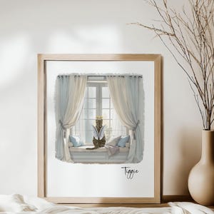 Personalised Cat Memorial Print – Rainbow Bridge Art, Pet Loss Keepsake, Custom Cat Angel Portrait, Remembrance Watercolour Illustration