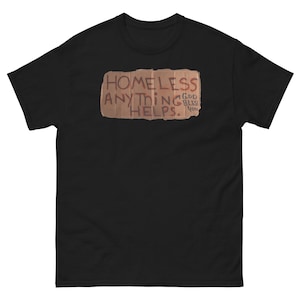 Sem teto qualquer coisa ajuda a deus abençoar engraçado sinal de papelão ótimo traje engraçado trabalhador da construção civil camisa presente para o natal