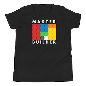 Master Builder Building Blocks Brick Builders Toys gift Youth Short Sleeve T-Shirt