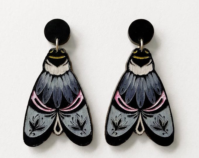 Celestial Moth Earrings, Magic Butterfly, Boho Jewellery, Mystical Earrings