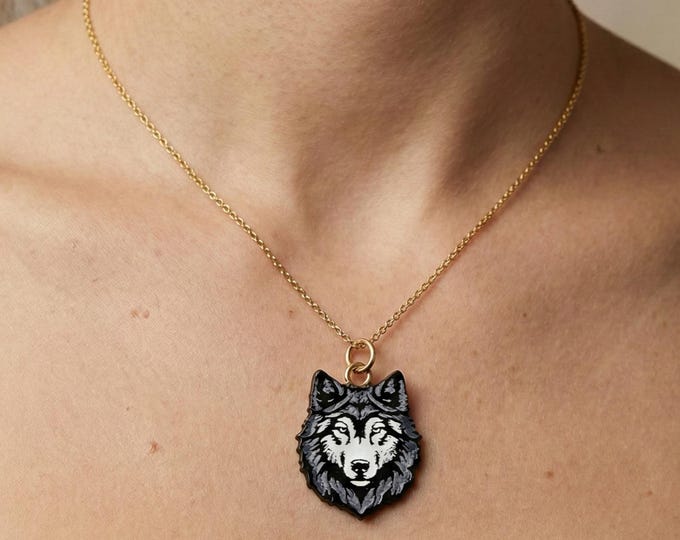 Wolf Necklace, Handmade Wooden Wolf Pendant, Animal Spirit Jewelry, Laser Cut Wood Necklace, Nature Inspired Gift