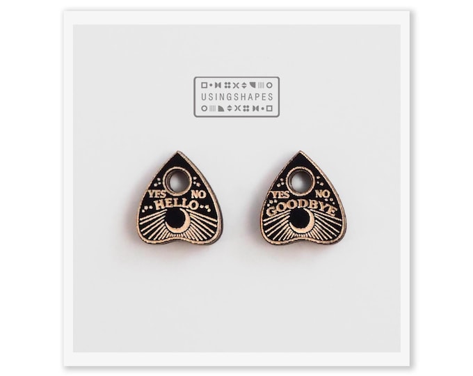 Witchy Planchette Earrings, Gothic Jewelry, Goth Earrings, Witchy Earrings, Spooky Jewelry, Ouija Planchette Stud Earrings