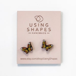 Monarch butterfly earrings studs Clearance