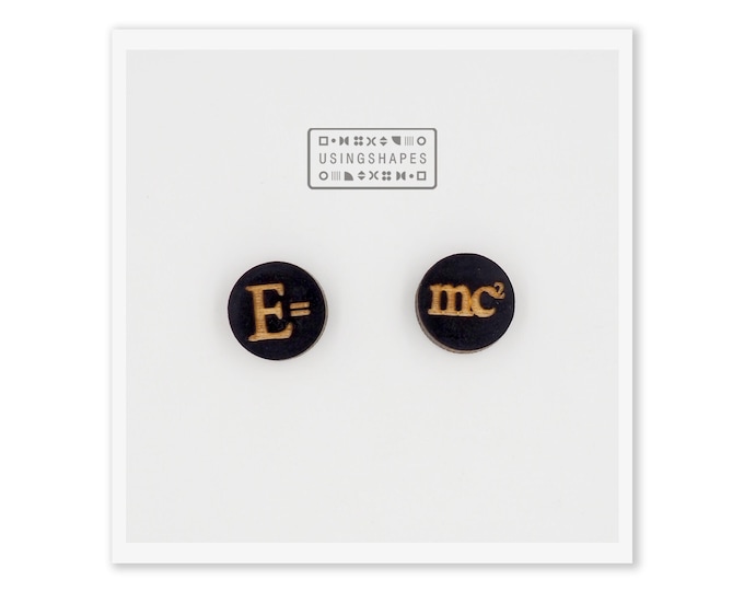 E=MC Stud Earrings | Science-Inspired Jewelry for Physics Enthusiasts| Unique and Stylish Science Jewelry