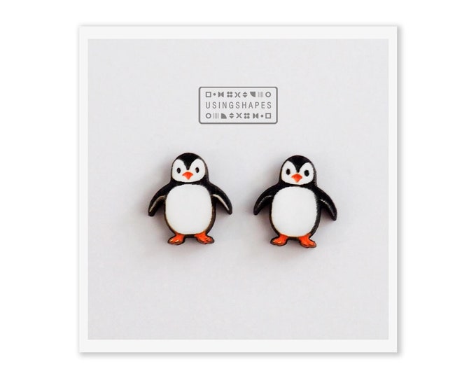 Cute Penguin Earrings, Penguin Studs, Penguin Jewelry, Penguin Gift, Cute Earrings