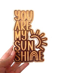 Eres mi sol / Postal de madera, Tarjeta de madera, Regalo de amor, Decoración de oficina, WBR01