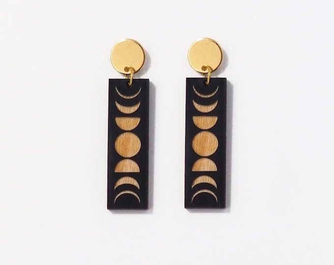Moon Phases Dangle Earrings, Lunar Phases Earrings, Drop Earrings, Boho Jewllery, Moon Phases Drop Earrings, Moon Phases Earrings,  BK51
